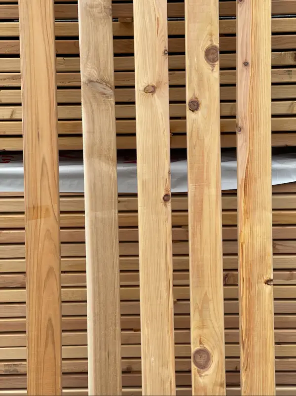 Cedar Fence Materials - 2x4x8 Cedar Rails Detail