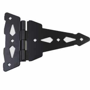 T-Hinge Fancy 8" BLACK FINISH W-SCREWS