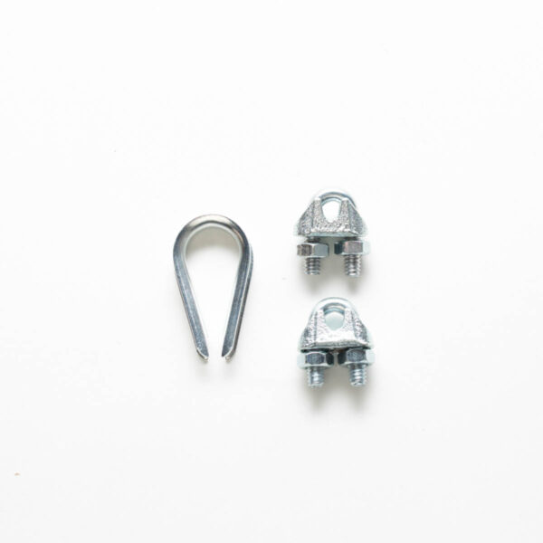 Wire Rope Clip & Thimble Set 3/16 (4pk)