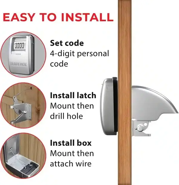 Gate Lock XLS Heavy Duty - Strong Durable stainless steel system