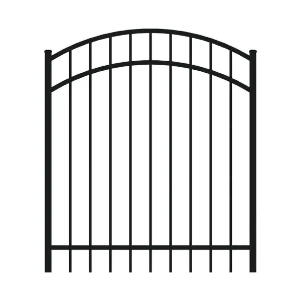 Black Steel Fence Arched Walk Gate 4' H X 46.5" W