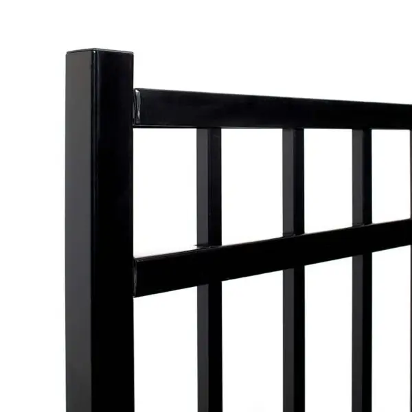 Black Steel Flat Top Ornamental Fence Gate 6' H X 46.5"