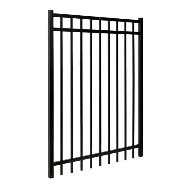 Black Steel Flat Top Ornamental Fence Gate 6' H X 46.5"